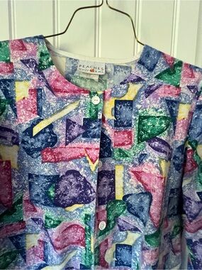 Scrub Jacket by Peaches uniforms - multicolored - geometric.
